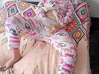 my cute latina friend gets horny and fingers herself in her pretty underwear