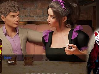 kate the redhead milf cosplays as maid in stockings