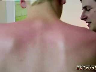 Young twinks with erect penises in hot gay sex