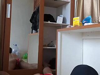 Sexy Gay In Red Underwear And Mask Plays Intense Anal With Dildo