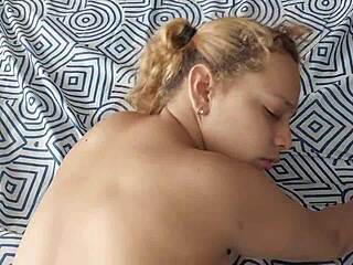 Little bony loves feeling her stepbrother's big cock with blowjob and doggystyle