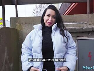 Public agent, check this huge-titted milf's sloppy blowjob and fast doggystyle!