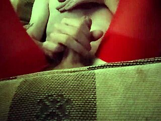 Dana Devine dresses as a crossdresser in red tights