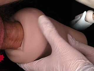 Mistress In White Latex Gloves Demands Ejaculation Into Tomax Venus Real Onahole!