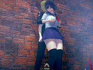 Безэмоциональная ИИ-девушка делает хэндджоб и минет в хентае