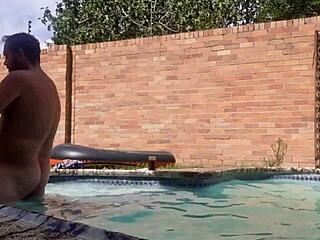 Swimming Pool Fuck with Amateur Big Ass Couple