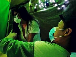 Stepdaughter Promises Sex To Stepfather If He Doesn't Dress As Reindeer, Loses Bet And Rides His Big Cock In December