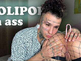 I'm worshiping her ass with candy, then ass to mouth fun