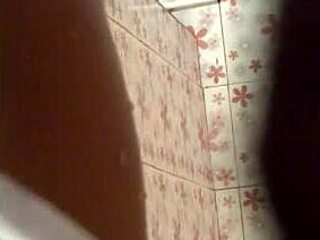 Bathroom with hidden cam amateur spying