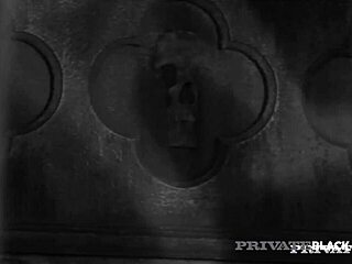 Hot Sasha Grey takes dark cock in dungeon