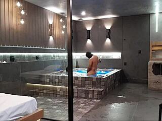 Wild Sex In Bathtub! Brunette Can't Handle Big Black Cock!