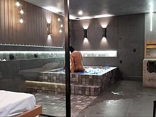 Wild Sex In Bathtub! Brunette Can't Handle Big Black Cock!