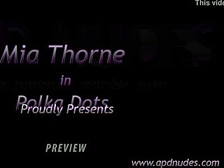 Mia Thorne, British Blonde Model, Posing Nude in Polka Dot Lingerie