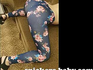 Big Ass Teen in Leggings Shows Off Curves at Home