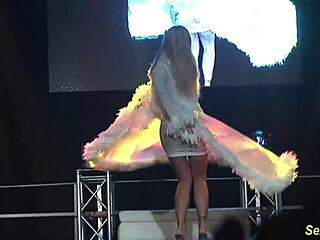 can you believe this wild flexi stepmom got naked on stage in public?