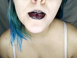 Feeling the intense mouth fetish as I paint my lips with seductive lipstick.