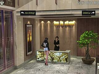 fashion business model shows tongue at photo shoot in anime game style