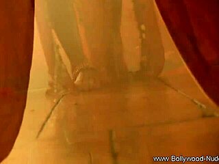 Indian milf brunette performs striptease with clothes ripped off