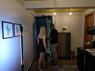 blonde slut feels intense backstage assfucking