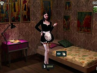 fashion business model shows tongue at photo shoot in anime game style