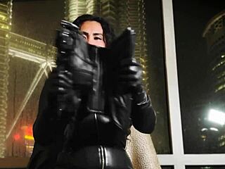 Leather Fetish ASMR by Asian Dominatrix in Tight Catsuit with Gloves