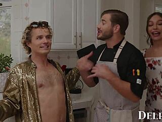 delphine films - april olsen’s naughty cooking show heats up into a wild bisexual threesome with muff diving