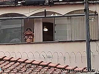 I licked friend's pussy outdoors on porch, naked for passersby