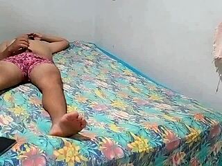 sister-in-law caught me masturbating and sat on my cock