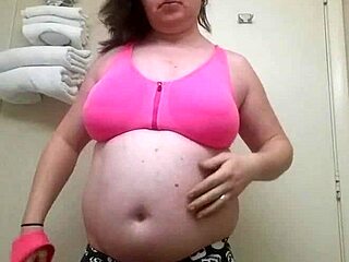 Tranny teases with ripped clothes and slow strip in panties