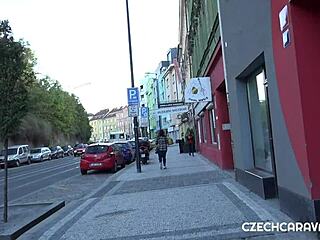 Blonde milf scores hardcore sex in a caravan through a dating site