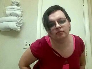 Tranny teases with ripped clothes and slow strip in panties