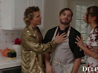 delphine films - april olsen’s naughty cooking show heats up into a wild bisexual threesome with muff diving