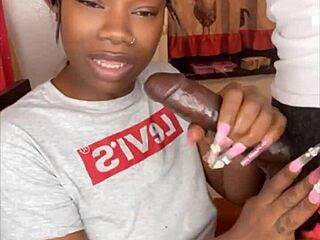 stepsister verbally sucks 11 inches of hard bbc