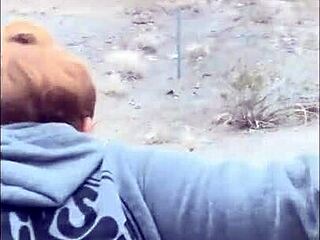 Barbara Angel in red corset slams pink dildo and hard black cock