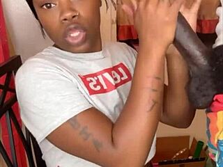 stepsister verbally sucks 11 inches of hard bbc