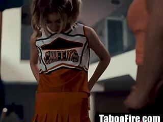 Young cheerleader faces pressure from milf coach and her husband