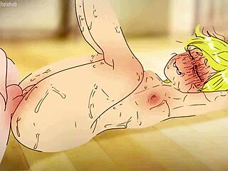 Hueles a semen, transgénero Gisele Gewelle en hentai de Bleach, ¡ups!