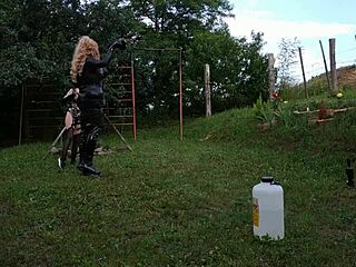 Beth Kinky says, train harder, my sexy goth shemale horseman!