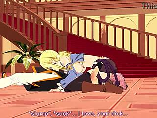 Lucy Natsu Fairy Tail Hentai Blowjob and Cumshot Action