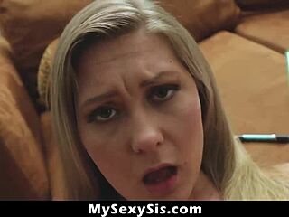 Stepsis Toys Herself While Stepbro Watches From Door Edge - Mysexysis