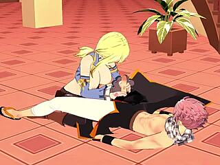 Lucy Natsu Fairy Tail hentai pipe et éjac sur la gueule