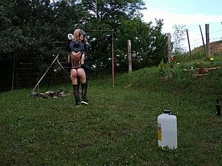 Beth Kinky says, train harder, my sexy goth shemale horseman!