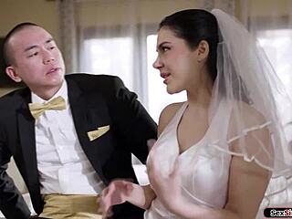 My heart races seeing busty bride cheat anally on wedding day