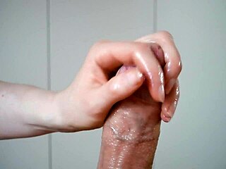 How to slowly lube and handjob a massive cock