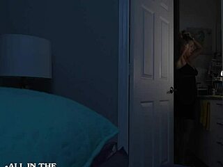 Stepson Overcomes Thunder Fear by Sleeping with Blonde Stepmother