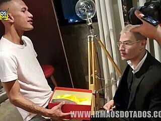 secret santa game turned into wild orgy backstage