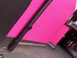 hamburg reeperbahn andy-star meets blonde outside bar.