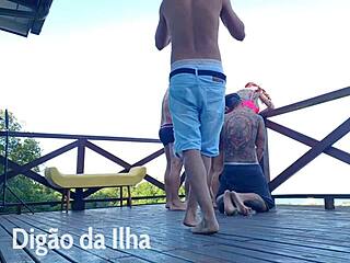 Fucking those curvy asses on the balcony