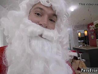 Amateur Christmas Party Threesome