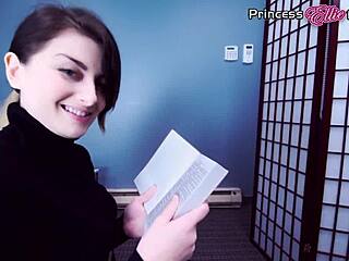 sin disposal in stockings and ponytail